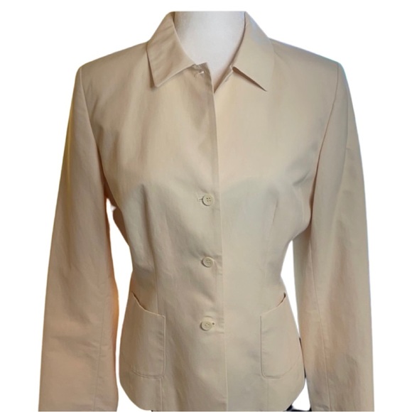 Loft Pale Yellow Cotton Blend Blazer Size 8 - Picture 2 of 6